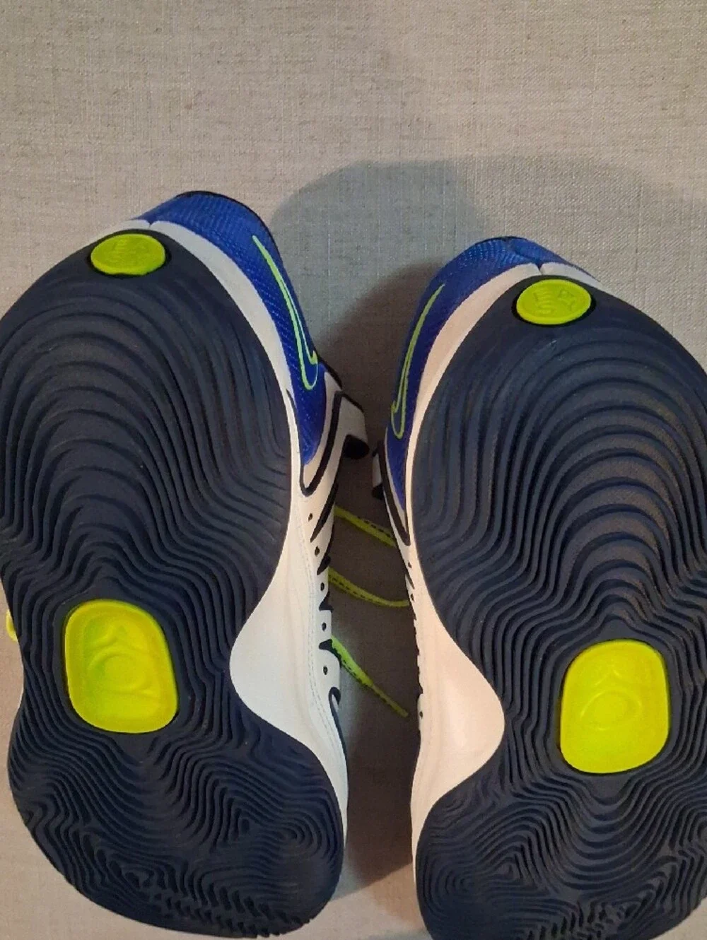 Nike Blue and Volt Low-Top Athletic Sneakers